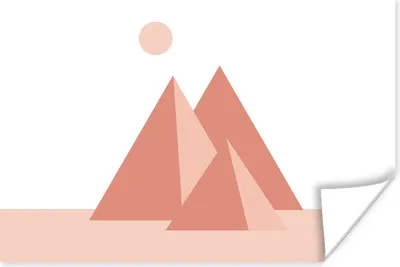 Produktbild von MuchoWow® Poster Illustration von drei abstrakten Pyramiden 60x40 cm - Schlafzimmerdekoration