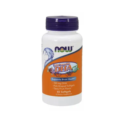 Productafbeelding van NOW Foods Dha voor kinderen kauwtabletten 100 mg 60 caps BI3793