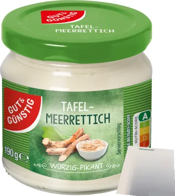 Produktbild von Gut & Günstig Tafelmeerrettich (190g Glas) + usy Block
