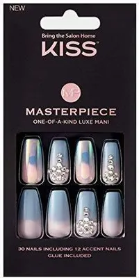 Produktbild von Kiss | Künstliche Nägel, Maniküre-fertig, 30 Stück, rosa und blaue Nägel