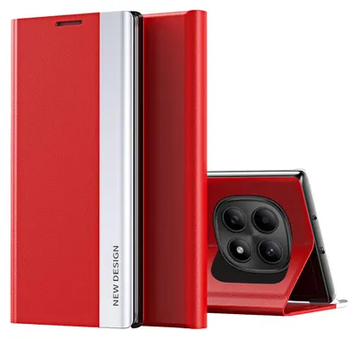 Produktbild von Hülle für Xiaomi Redmi Note 15 5G/4G, Kunstleder Magnetisch Klapp Stand Schutzhülle Rot