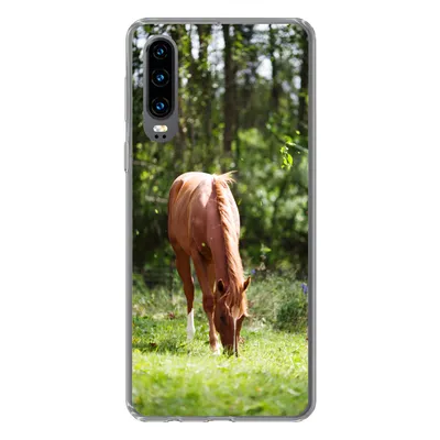 Produktbild von MuchoWow® Handyhülle Schutzhülle Hülle für Huawei P30 Pferd - Blumen - Licht Silikon Softcase Handy Hülle - Kartenbesitzer