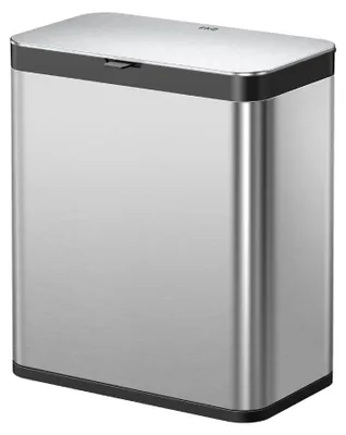 Image de Poubelle de cuisine EKO pour déchets organiques, 7 litres, en acier inoxydable, avec bac intérieur et système anti-odeurs