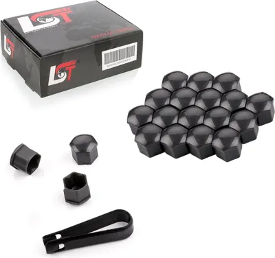 Produktbild von 20x Radschrauben Kappen Radschraubenkappen 17 mm grau glänzend für VW SEAT SKODA