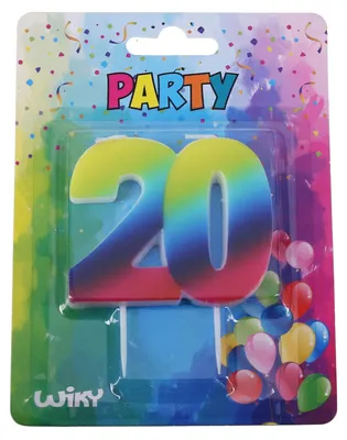 Obrázok produktu pre Párty sviečka číslo 20 Rainbow