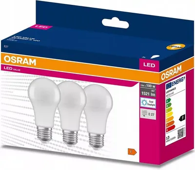 Obrázok produktu pre Žiarovka OSRAM LED VALUE CLA75 E27 10W/865 3balenie BASECLA75