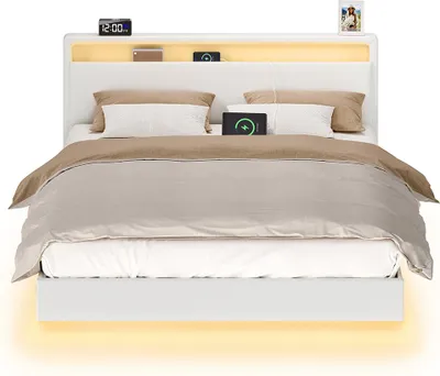 Produktbild von Bettgestell mit LED-Beleuchtung und Ladestation 160 x 200 cm