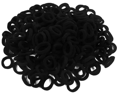 Produktbild von 200 Stück Mini Elastische Haargummis Schwarz für Kinder & Babys