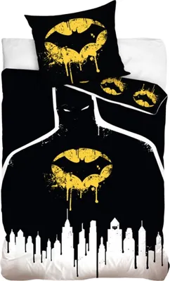 Produktbild von Batman - Fledermaus - Bettwäsche-Set Logo AG3701 (Einzelbett) (Gelb/Schwarz)