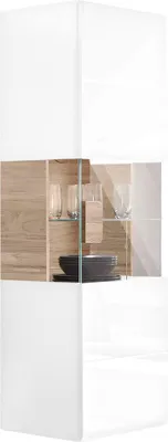 Produktbild von Hängevitrine Tartu Hängeschrank 53x39x159cm Farbe wählbar,weiß / weiß Hochglanz - Eiche Sanremo