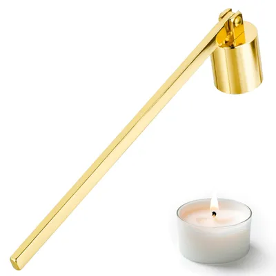 Kerzenlöscher aus Edelstahl, gold, 17 cm Griff, 2,3 cm Kopf