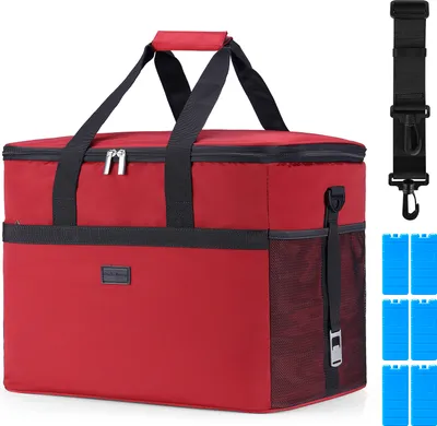 Produktbild von Packaway 4-lagige isolierte Kühltasche - Lunchtasche 40 Liter - Rot