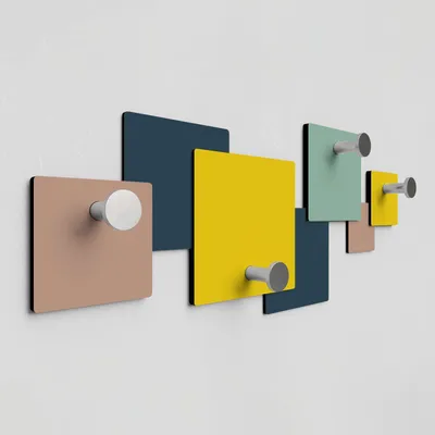 Immagine prodotto di Giallobus - 01 - Tacto - Giallobus - 60L x 25l cm - Attaccapanni da parete e ganci - Legno Mdf + Alluminio