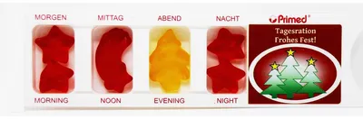 Image de Boîte à comprimés Joyeux Noël remplie de bonbons aux fruits blague 25g