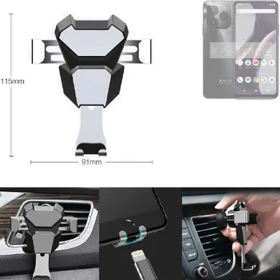 Produktbild von K-S-Trade Lüftungshalterung kompatibel mit BLU Bold K10 kompakte Handy-Halterung Lüftungsschlitz Lüftungsgitter Autohalterung KFZ Auto-Halterung