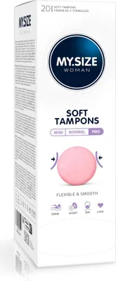 Produktbild von MY.SIZE Woman Soft Tampons PRO, 20 Stück, fadenlose Tampons Für Sport, Love und Spa