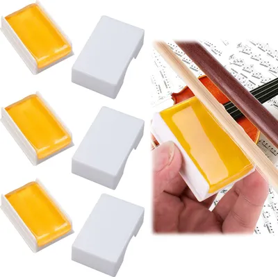 Produktbild von Kolophonium, natürlich, für Violine, Cello, Viola, Kolophonium, leicht, staubarm, für Bögen, Streichinstrumente, Zubehör, Gelb, mit Etui, 3er-Pack
