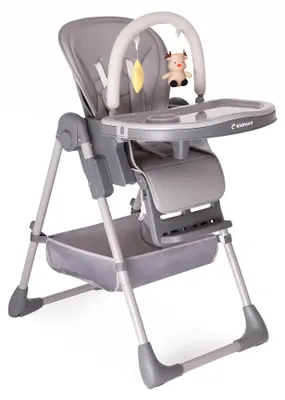 Imagen del producto de Silla alta plegable para bebés con bandeja, modelo Jordgubbe, color marrón
