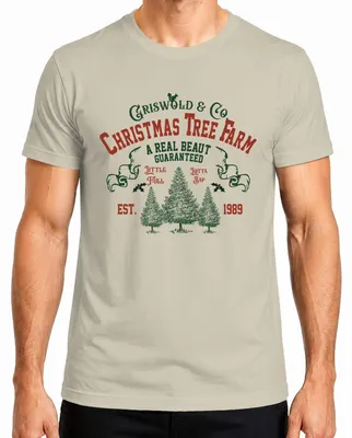 Zdjęcie produktu dla Koszulka męska Christmas Tree Farm Griswold Co Christmas Tree, Nature, XXL