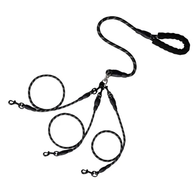 Produktbild von 3-in-1 Hundeleine, Abnehmbare Hundeleine für 3 Hunde Haustier, 144cm, Schwarz
