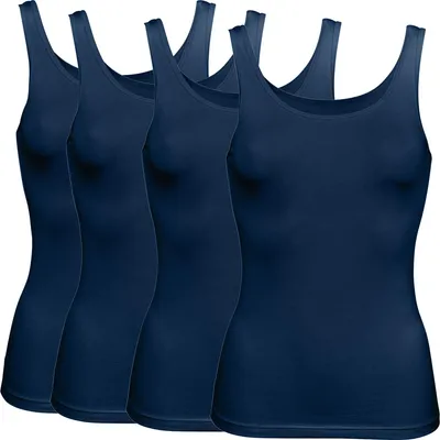 Produktbild von Erwin Müller Damen-Unterhemd 4er-Pack marine 46