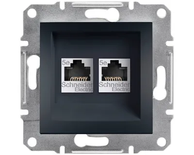 Obrázok produktu pre Dátová zásuvka Schneider Electric EPH4400171 Asfora 2xRJ45 antracit