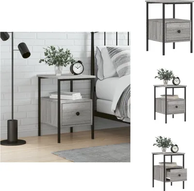 Immagine prodotto di vidaXL Comodino grigio rovere Sonoma 34x36x50 cm materiale legno - Comodini