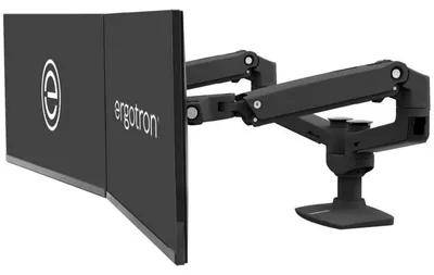 Image de Ergotron LX Dual Side-by-Side Arm - Kit de montage (fixation de serrage pour table, perçage du plateau, barre, 2 bras articulés, support en T)