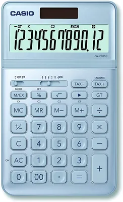 Productafbeelding van CASIO zakrekenmachine JW-200SC-BU, blauw