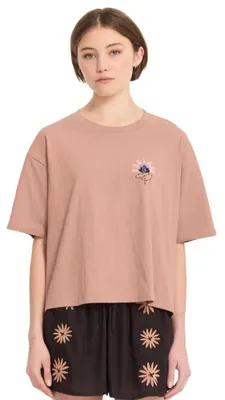 Produktbild von Volcom Bliss Loose Fit T-Shirt aus 100% Baumwolle, Pale Khaki, Größe S