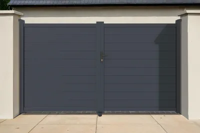 Produktbild von Doppelflügeltor aus Aluminium 4m EIGER H.180cm grau