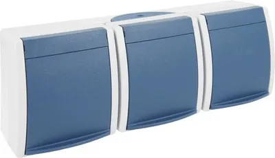 Obrázok produktu pre Busch-Jaeger 2300/3 EBW-53, CEE 7/3, 2P+E, Modrá, Biela, IP44, 250 V, 16 A