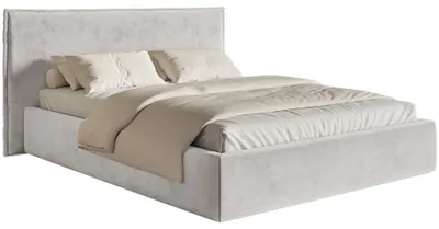 Obrázek produktu pro Selsey Softie – čalouněná postel 180×200 s úložným prostorem a roštem, velur, světle šedá