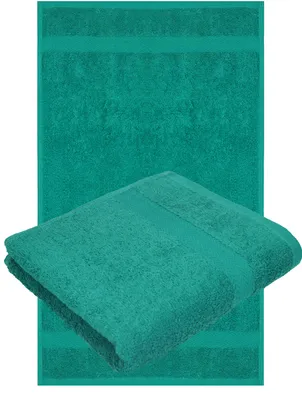 Produktbild von Betz 2 Stück Handtücher 50x100 cm PREMIUM 100% Baumwolle Farbe: smaragdgrün