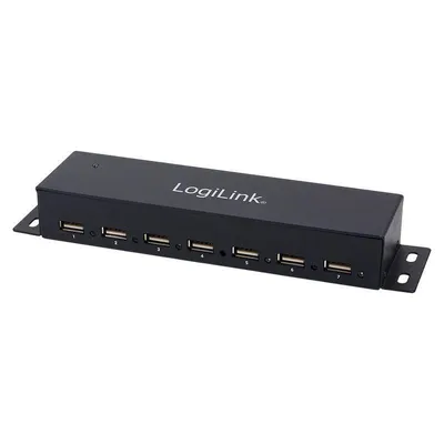 Image de Logilink USB-HUB 7-Port metall LED-Anzeige m. Netzteil