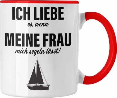 Produktbild von Trendation - Segeln Geschenk Tasse Segler Geschenkidee Segelmboot Kapitän Kaffeetasse Kaffeebecher (Rot)