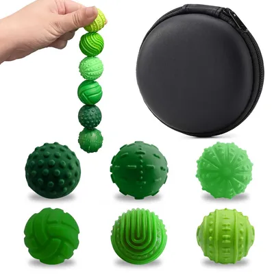 Productafbeelding van INF Siliconen magnetische stressballen 6-pack - zachte fingertop sensorische fidget toy Groente