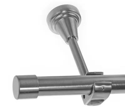 Produktbild von Gardinenstange mit Wandhalterung I Metall Edelstahl Look 1-läufig I Ø20mm | H50R