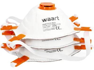 Produktbild von Staub-Halbmaske mit Ventil und Silikondichtung FFP3, 3 Stück