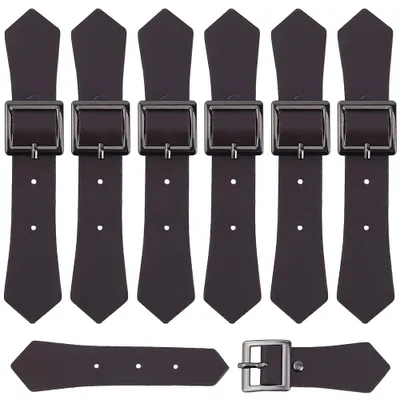 8er-Set PU-Leder-Schnappverschlüsse, Kokosnussbraun, 74 mm