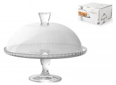 Immagine prodotto di Alzata Patisserie In Vetro Con Cupola Cm32X37H