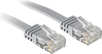 Produktbild von LINDY Patchkabel Cat6 Flachband ungeschirmt grau 1.00m