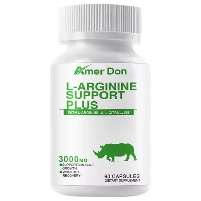 Produktbild von L-Arginine Support Plus 3000mg (60 Kapseln) Nahrungsergänzungsmittel, Kraft, Stärke, Muskeln, Blut, Kreislauf, Blutdruck, Ausdauer, Sportnahrung
