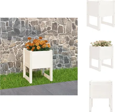 Obrázek produktu pro vidaXL květináč bílý 40x40x52,5 cm z masivního borovicového dřeva - Květináče a květináče