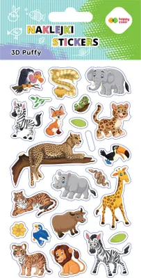 Produktbild von 3D-Aufkleber Puffy Wildlife 10 x 20 cm