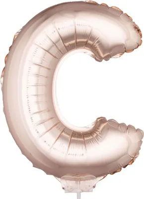 Produktbild von Buchstaben Folienballon mit Stab 41 cm - Roségold Buchstabe C