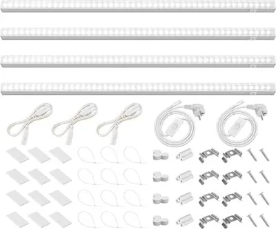 Produktbild von Barrina T5 LED -Wachstumslampe, 59 cm, 5000 K weiße Vollspektrumanlage 40 W (4 x 10 W), 2 Fuß Kettenlampe Blume, Steckerspiel, High Ppfd, Pack 4