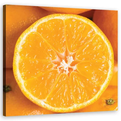 Produktbild von Leinwandbild Makroaufnahme von Orangen 50x50 Feeby Gelb bild für die wand bereit zum aufhängen