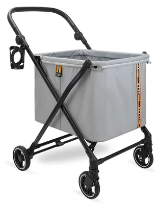 Image de Chariot de courses - Pliable - 4 roues - Jusqu'à 25 kg - Hauteur réglable - Gris
