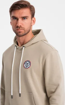 Produktbild von Ombre Clothing Herren-Kapuzenpullover mit Kapuze Jawo sandig L